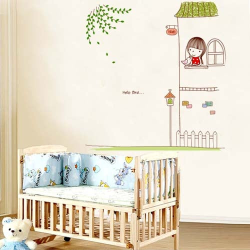 DIY Fashion Self Adhesive PVC Removable Wall Stickers / House Interior Decoration Pictures -- The Little Girl, Size: 90cm x 60cm