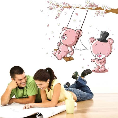 DIY Fashion Self Adhesive PVC Removable Wall Stickers / House Interior Decoration Pictures -- Baby Bear, Size: 90cm x 60cm
