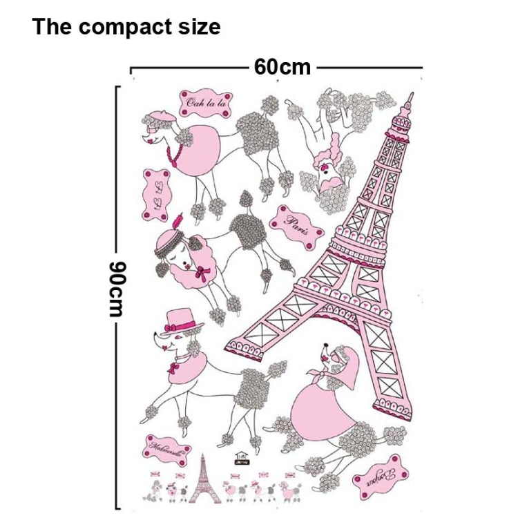 DIY Fashion Self Adhesive PVC Removable Wall Stickers / House Interior Decoration Pictures -- Tower & Puppy, Size: 90cm x 60cm