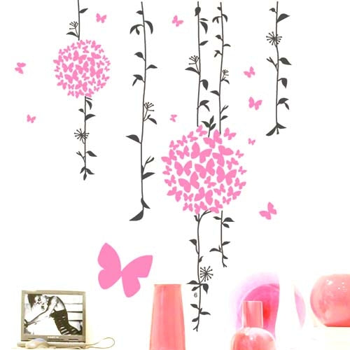 DIY Fashion Self Adhesive PVC Removable Wall Stickers / House Interior Decoration Pictures -- Butterflies Fluttering, Size: 90cm x 60cm