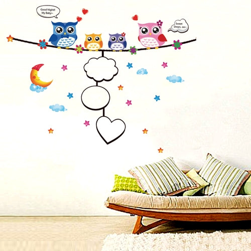 DIY Fashion Self Adhesive PVC Removable Wall Stickers / House Interior Decoration Pictures --Cartoon Owl, Size: 50cm x 70cm