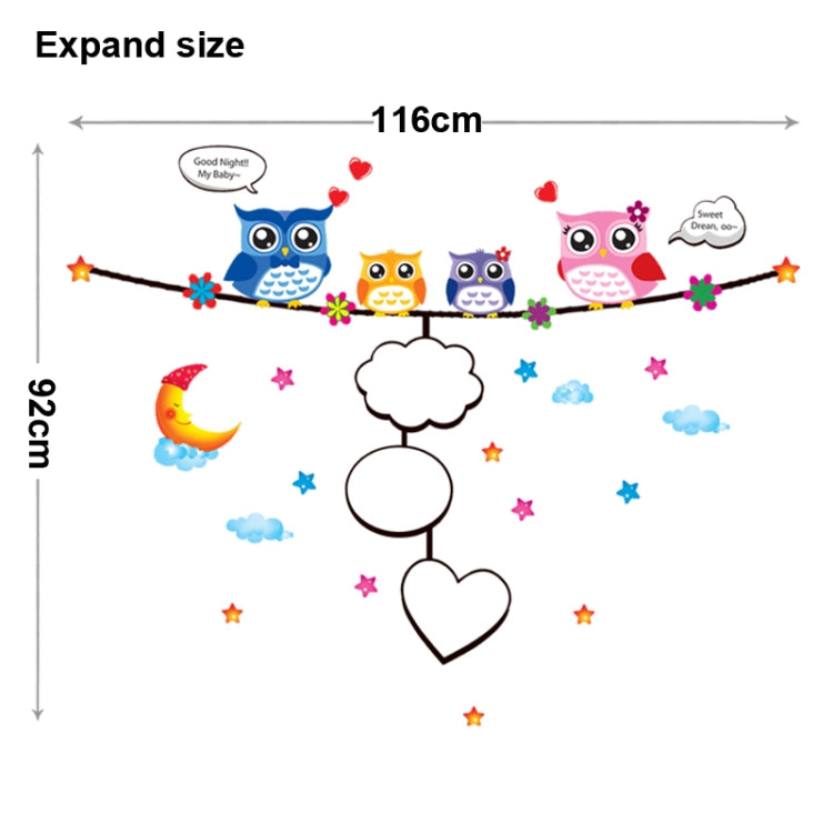 DIY Fashion Self Adhesive PVC Removable Wall Stickers / House Interior Decoration Pictures --Cartoon Owl, Size: 50cm x 70cm