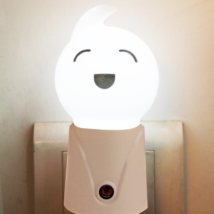 Doll Shape Light-operated LED Night Light, EU Plug(White)