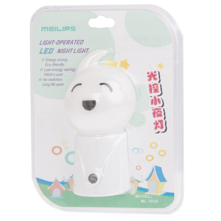 Doll Shape Light-operated LED Night Light, EU Plug(White)