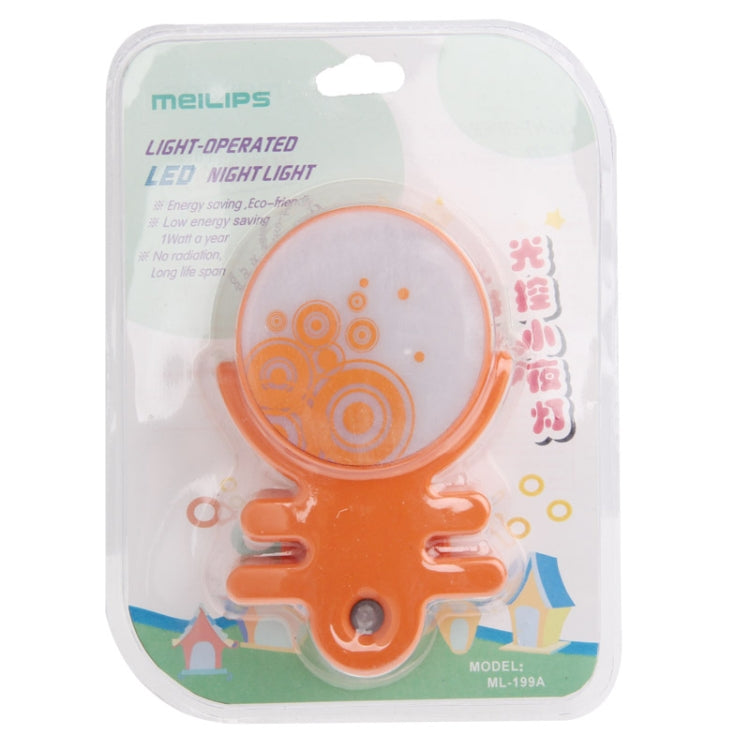 Light-operated LED Night Light, EU Plug(Orange)