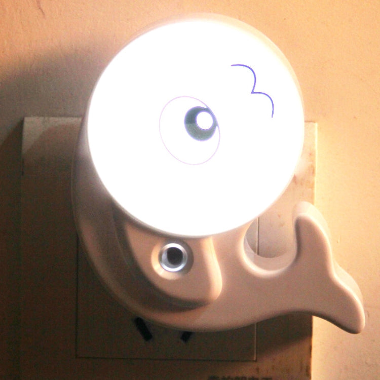 Fish Shape Light-operated LED Night Light, EU Plug(White)
