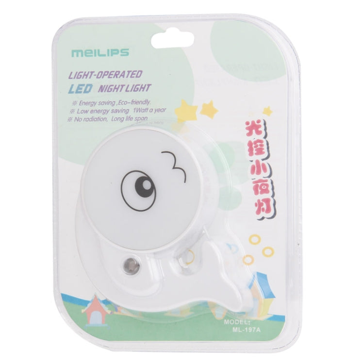Fish Shape Light-operated LED Night Light, EU Plug(White)