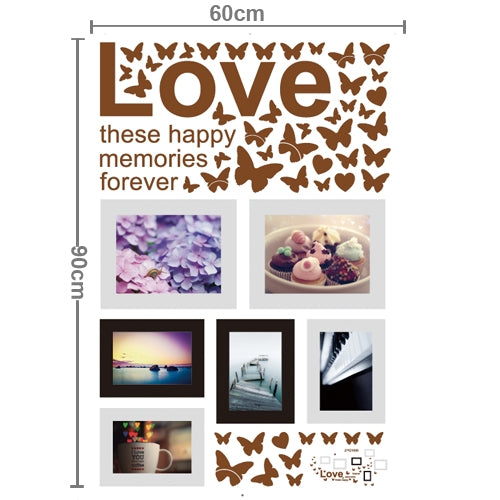 DIY Fashion Self Adhesive PVC Removable Combination Wall Stickers / House Interior Decoration Pictures -- Butterfly Photo Wall, Size: 60cm x 90cm