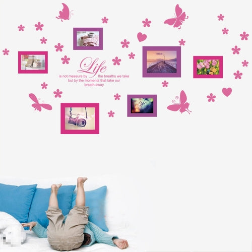 DIY Fashion Self Adhesive PVC Removable Combination Wall Stickers / House Interior Decoration Pictures -- Pink Petal Photo Wall, Size: 60cm x 90cm