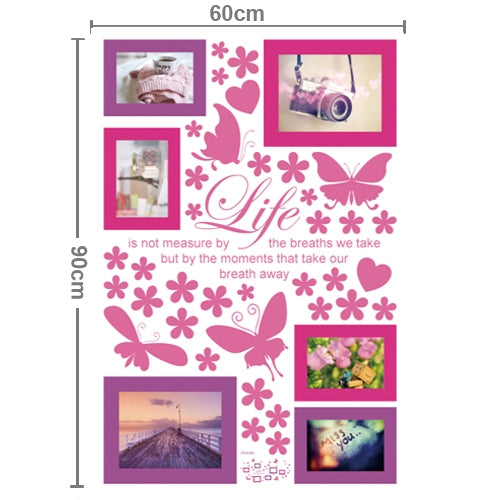 DIY Fashion Self Adhesive PVC Removable Combination Wall Stickers / House Interior Decoration Pictures -- Pink Petal Photo Wall, Size: 60cm x 90cm