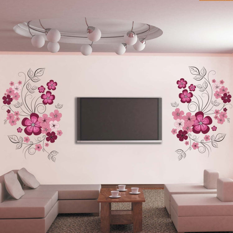 DIY Fashion Self Adhesive PVC Removable Wall Stickers / House Interior Decoration Pictures -- Flower, Size: 90cm x 60cm
