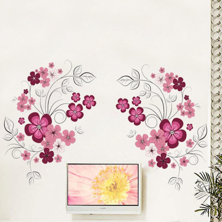 DIY Fashion Self Adhesive PVC Removable Wall Stickers / House Interior Decoration Pictures -- Flower, Size: 90cm x 60cm