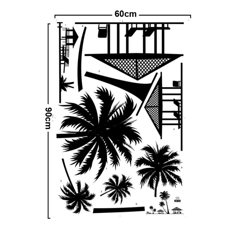 DIY Fashion Self Adhesive PVC Removable Wall Stickers / House Interior Decoration Pictures -- Coconut Trees, Size: 90cm x 60cm
