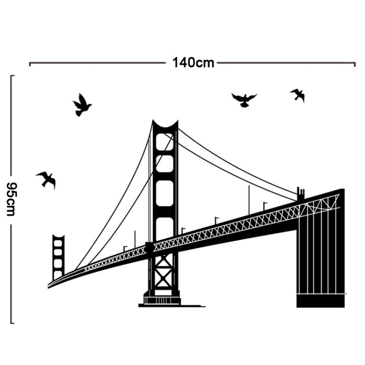 DIY Fashion Self Adhesive PVC Removable Wall Stickers / House Interior Decoration Pictures -- Golden Gate Bridge, Size: 90cm x 60cm