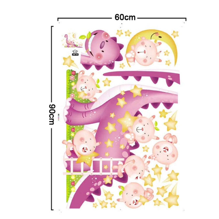 DIY Fashion Self Adhesive PVC Removable Wall Stickers / House Interior Decoration Pictures -- Cute Dinosaur, Size: 90cm x 60cm