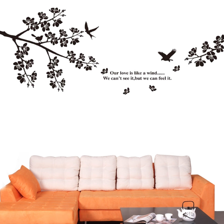 DIY Fashion Self Adhesive PVC Removable Wall Stickers / House Interior Decoration Pictures -- Black Tree Branches & Birds, Size: 90cm x 60cm