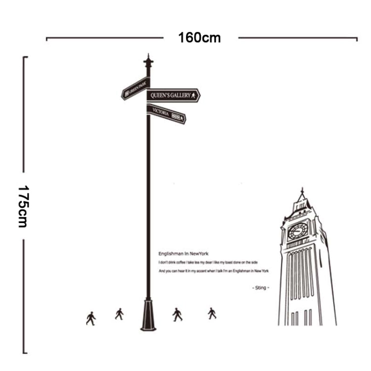DIY Fashion Self Adhesive PVC Removable Wall Stickers / House Interior Decoration Pictures -- London Road, Size: 90cm x 60cm