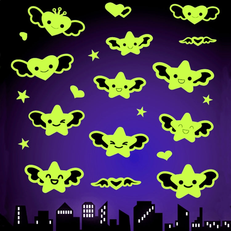 DIY Wall Stickers Decals Glow in Dark Stickers Fluorescent Luminous for Room - Star Facial Expression