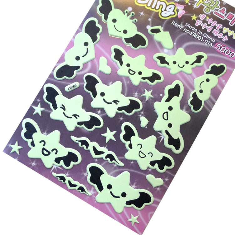 DIY Wall Stickers Decals Glow in Dark Stickers Fluorescent Luminous for Room - Star Facial Expression