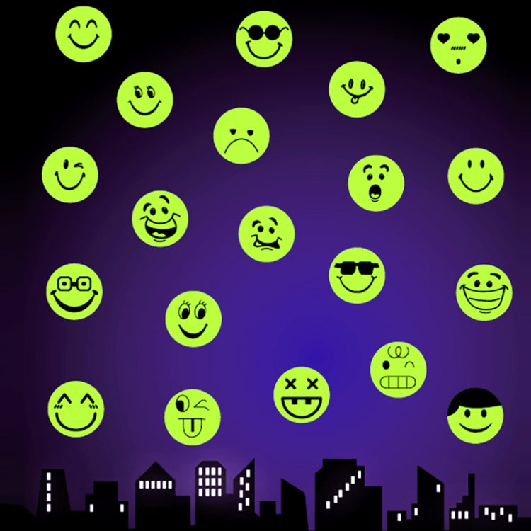 DIY Wall Stickers Decals Glow in Dark Stickers Fluorescent Luminous for Room - Variety Facial Expression