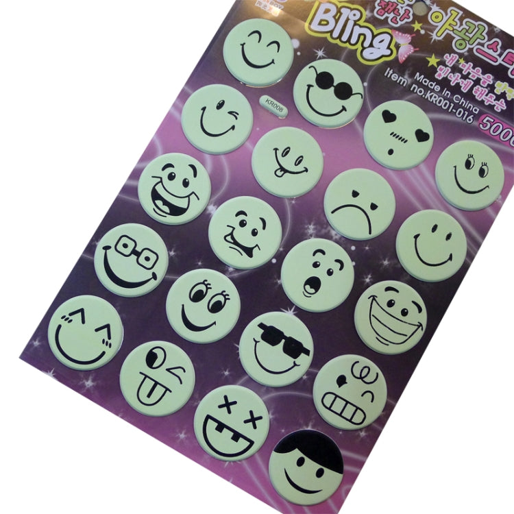 DIY Wall Stickers Decals Glow in Dark Stickers Fluorescent Luminous for Room - Variety Facial Expression