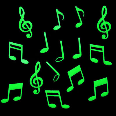 Glow in the Dark Light Green Music Symbol Shape Luminous Paste / Wall Stickers