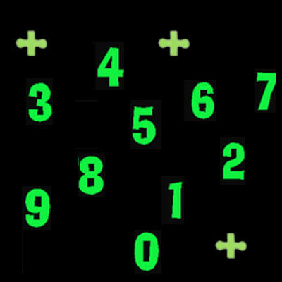 Glow in the Dark Light Green Arabic Numbers Shape Luminous Paste / Wall Stickers