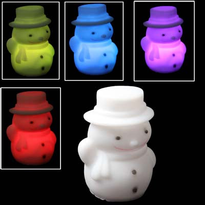Cute Snowman Shape Color Variable LED Night Light,White(White)