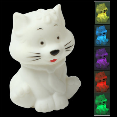 Cute Cat Shape Color Variable LED Night Light(White)