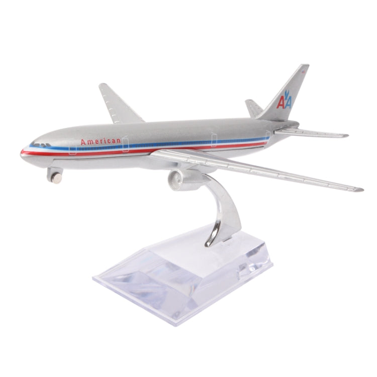 Mini Alloy Passenger Plane Model Desktop Displaying Collection Toy with Stand(LightGray)