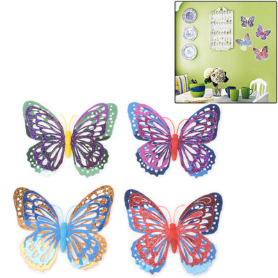Hollow Out Butterfly Style Wall Sticker Decal Wallpaper House Interior Decor (4pcs in One Packaging, The Price is for 4pcs)