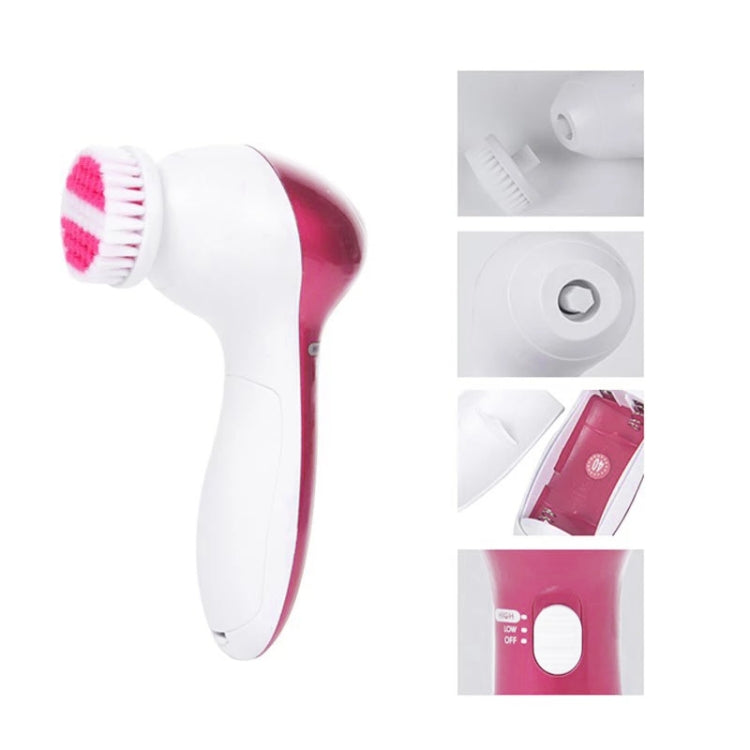 6 in 1 Facial Cleansing Instrument, Size: 130 x 85 x 40mm(Magenta)