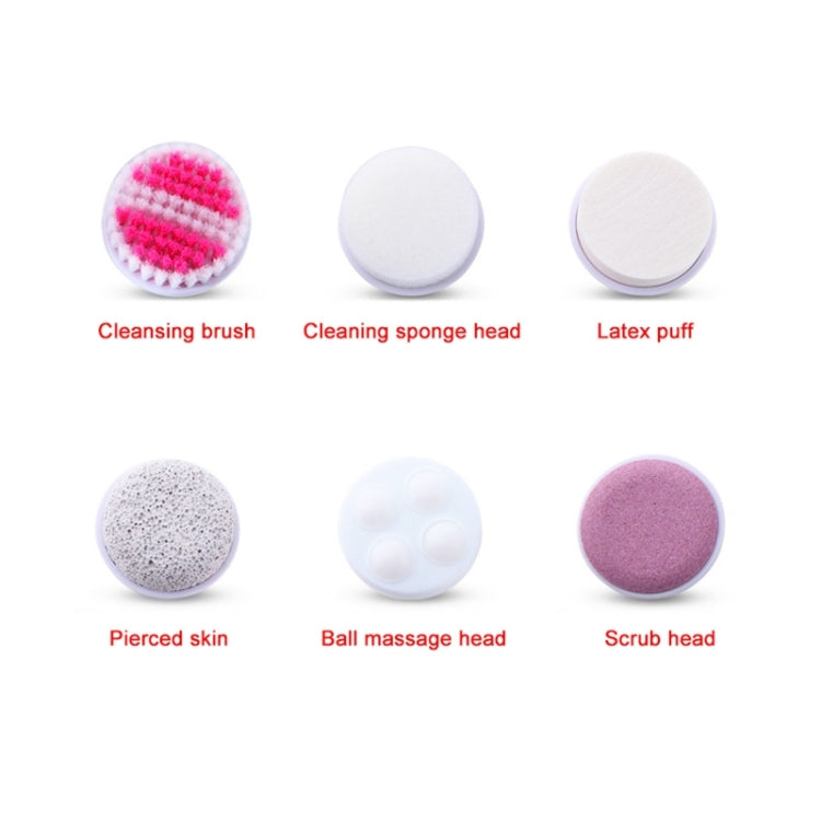 6 in 1 Facial Cleansing Instrument, Size: 130 x 85 x 40mm(Magenta)