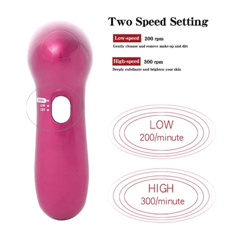 6 in 1 Facial Cleansing Instrument, Size: 130 x 85 x 40mm(Magenta)