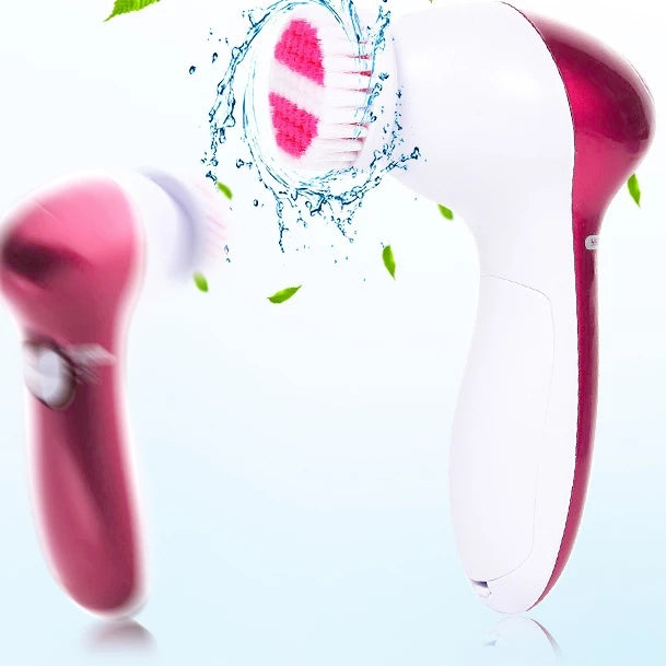 6 in 1 Facial Cleansing Instrument, Size: 130 x 85 x 40mm(Magenta)