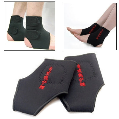Tourmaline Far-infrared Magnetic Therapy Self-heating Ankle Guard(Black)