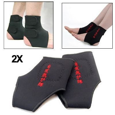 Tourmaline Far-infrared Magnetic Therapy Self-heating Ankle Guard(Black)