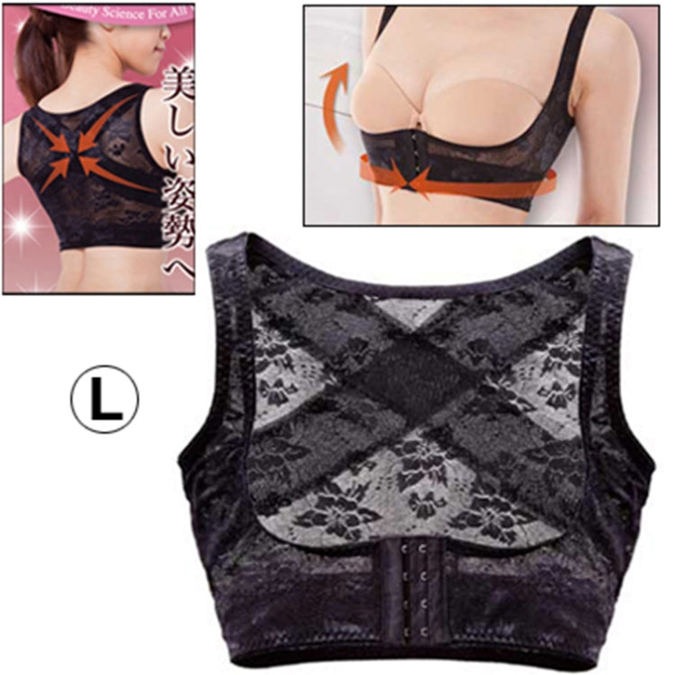 Back Health Support Band Correct Rectify Posture Beauty Belt / Underwear for Women, Size: L(Black)(Black)