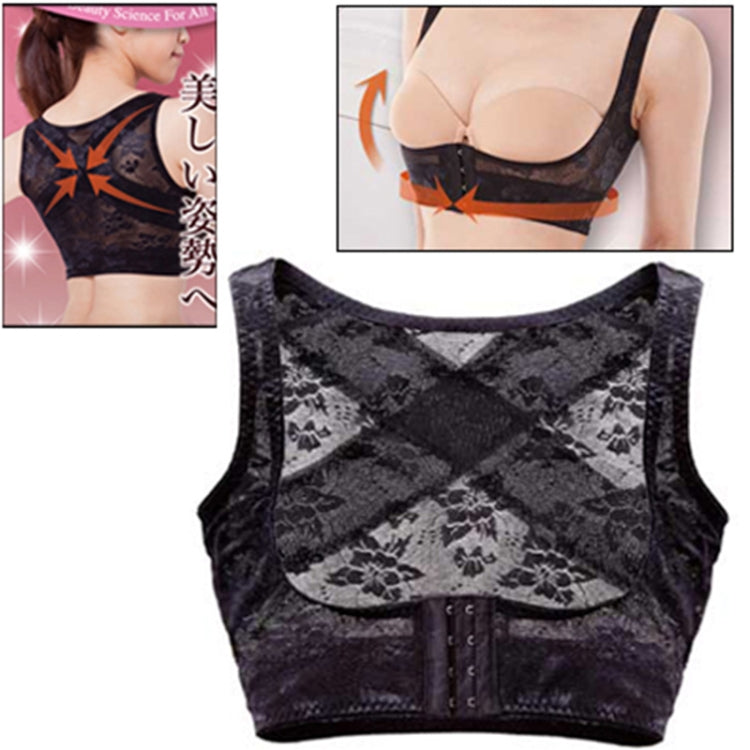 Back Health Support Band Correct Rectify Posture Beauty Belt / Underwear for Women, Size: L(Black)(Black)