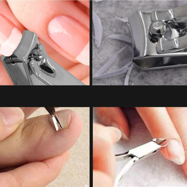 7 in 1 Nail Care Clipper Pedicure Manicure Kits (Nail Clippers, Diagonal Nail Clippers, Eyebrow Scissors, Eyebrow Tweezers, Ear Pick, Double Side Nail File, Cuticle Pusher) with Leather Bag