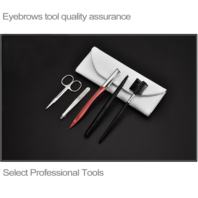 Portable Stainless Steel Beauty Makeup Tools (Eyebrow Comb + Eyebrow Scissors + Eyebrow Knife + Eyebrow Clip + Eyebrow Brush) Kit