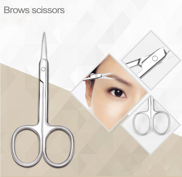 Portable Stainless Steel Beauty Makeup Tools (Eyebrow Comb + Eyebrow Scissors + Eyebrow Knife + Eyebrow Clip + Eyebrow Brush) Kit