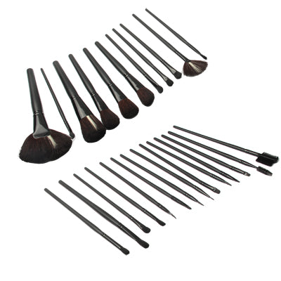 Professional 25pcs Makeup Brush Set Beauty Kit Cosmetic + PU Leather Carrying Case(Black)