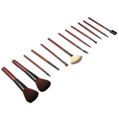 Professional 12pcs Makeup Brush Set Beauty Kit Cosmetic + PU Leather Carrying Case(Red)