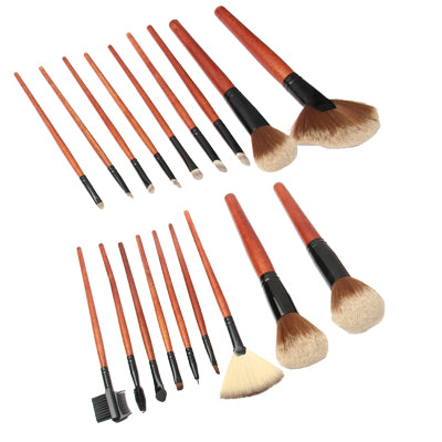 Professional 18pcs Makeup Brush Set Beauty Kit Cosmetic + PU Leather Carrying Case(Black)