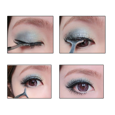 Multifunctional Stainless Steel False Eyelash Assistance Eyelash Tweezers(Silver)