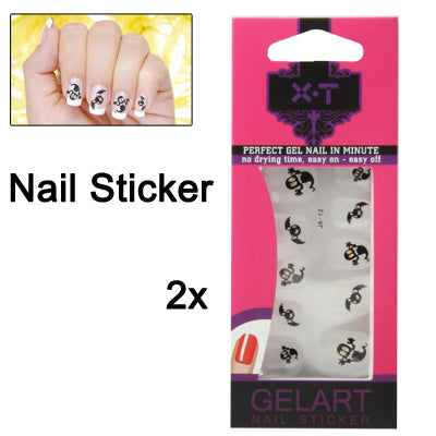 2 PCS Ghost Style 3D Design Nail Decals(Black)