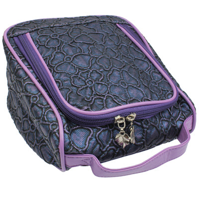 Portable Makeup Bag Cosmetic Storage Bag with Mirror(Purple)