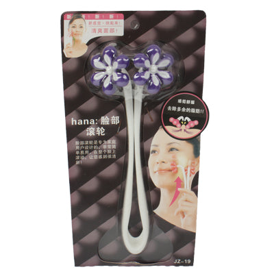 Plastic Flower Shaped Design Face Massager Facial Roller for Lady Women
