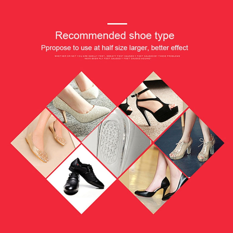 50 Pairs of Taller Shoes Heel Insoles Silicone Gel Invisible Non-Slip Foot Cushion Pads(Transparent)